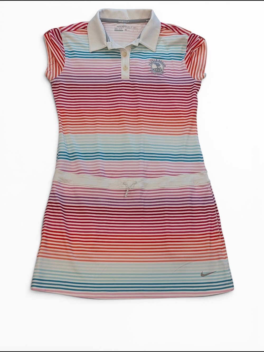 Nike Dri-Fit Pebble Beach Striped Polo Golf Dress Multicolor